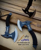 تصویر تبر کوله ای کمپ تیغه فولاد فنر 