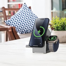 تصویر شارژ وایرلس گرین لاین 3 در 1 Power Trio ظرفیت 15 وات Green Lion Power Trio 3 in 1 Wireless Charger 15 w