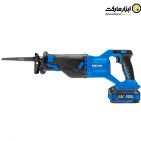 تصویر اره افقی بر شارژی نووا مدل 7741 ظرفیت ۲۰ ولت براشلس 