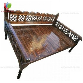 تصویر تخت سنتی چوبی 90*190 کد 101 