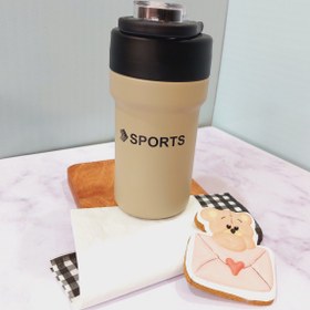 تصویر تراول ماگ دو حالته استیل اسپورت SPORTS ظرفیت 500 میلی لیتر ا Travel mug sports Travel mug sports