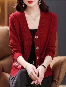 تصویر بافت دکمه دار وارداتی - کرم 