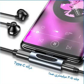 تصویر مبدل USB-C به USB-C / AUX راک مدل 0669RCB 