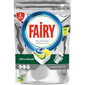 تصویر قرص ماشین ظرفشویی فیری مدل Platinum بسته 50 عددی 