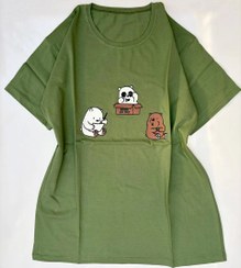 تصویر تیشرت نرمال زنانه مدل مغزفندوقی 