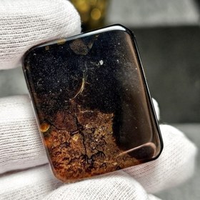 تصویر نگین درشت سنگ عقیق معدنی خراسانی طرح خاص کد 36375 