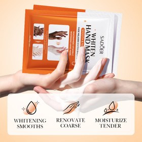 تصویر ماسک ورقه ای سفید کننده دست حاوی نیاسینامید و ویتامین سی سادور SADOER Whiten Hand Mask