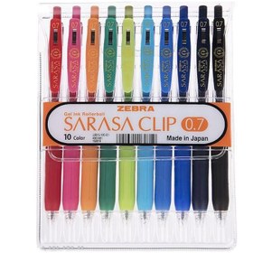 تصویر روان نویس مدل Sarasa Clip 0.7 زبرا بسته 10 عددی ا Zebra Sarasa Clip Rollerball Pen Zebra Sarasa Clip Rollerball Pen