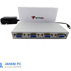 تصویر اسپلیتر 4 پورت VGA همراه آداپتور وی نت 