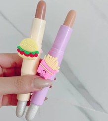 تصویر قلم دوطرفه فانتزی آرایشی سه‌کاره (کانسیلر، کانتور و هایلایتر) - نارنجی 