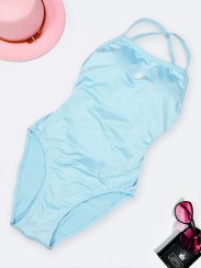 تصویر مایو زنانه اسلیپ پشت قهرمانی به رنگ آبی برای آموزش شنا در استخر لایف ( Life ) 