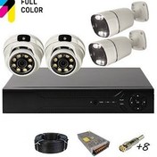 تصویر پک دوربین مداربسته 4 کانال AHD دید در شب رنگی-2 ا CCTV AHD PACKAGE 4ch WarmLight 2 