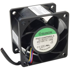 تصویر جت فن 12V-18W سایز 6x6x3.8 مارک SUNON مدل PSD1206PMBX 