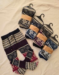 تصویر شلوار بافت زنانه دخترانه وارداتی طرح / لگ بافتنی 