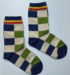 تصویر جوراب ساقدار چهار خونه رنگی 