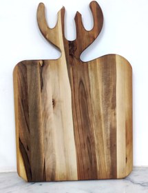 تصویر تخته گوشت چوبی مربع طرح گوزن Deer design square wooden meat board