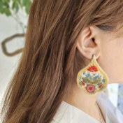 تصویر گوشواره پته دوزی طرح شکوه اشک 