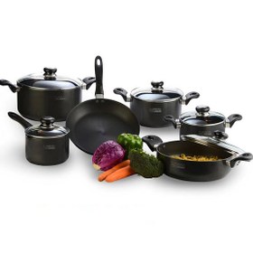 تصویر سرویس قابلمه هاردآنادایزد کارال مدل آروشا (11 پارچه) Karal Hard-Anodized Arosha Cookware Set 11 Pieces