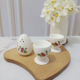 تصویر ست صبحانه خوری گل سرخی قدیمی 