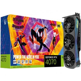 تصویر کارت گرافیک Zotac RTX 4070 AMP AIRO 12GB - Spider-Man Bundle 