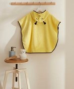 تصویر حوله تنپوش روبدوشامبر زرد پسرانه و دخترانه بچگانه زنبور عسل کوچک 100 ٪ پنچو کودک پنبه Karaca Home 