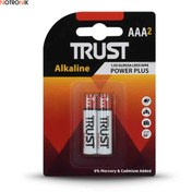 تصویر باتری نیم قلمی تراست AAA Alkaline بسته 2 عددی TRUST 2pcs Alkaline AAA Battery