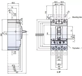 تصویر کلید اتوماتیک،کمپکت 630 آمپر،قابل تنظیم حرارتی-مغناطیسی LS سری SUSOL TS ATU 