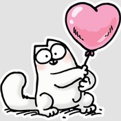 تصویر استیکر گربه و قلب صورتی simon's the cat 