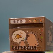 تصویر استیک نوت رولی فانتزی (برچسب رولی) طرح پاندا و کاپی بارا - کاپی پارا قهوه ای 