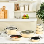 تصویر سرویس قابلمه لعابی کاراجا مدل Erva ۱۴ پارچه 