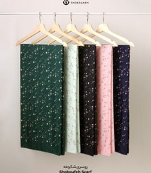 تصویر روسری شکوفه جنس نخی پریمیوم ،‌ قواره بلند، طراحی انحصاری شکرانه