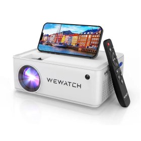 تصویر ویدیو پروژکتور WEWATCH V10 8500Lumens قابلیت اتصال از طریق وایفای و دارای بلوتوث 