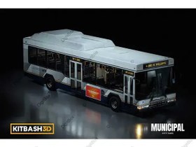 تصویر مدل سه‌بعدی اتوبوس شهری با جزئیات کامل 