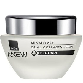 تصویر کرم کلاژن‌ساز ضدپیری و لیفت کننده آون برای پوست حساس Avon Anew Sensitive+ Dual collagen 