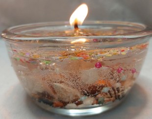 تصویر شمع کریستالی آکواریومی مرواریدمعطر ka/ra - رنگین کمان candle_panah