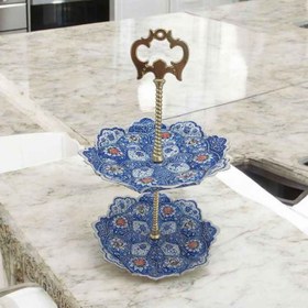 تصویر شیرینی خوری میناکاری|مدل 2 طبقه|کد ZP610 