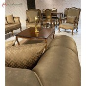 تصویر مبلمان ۷ نفره با میز ناهارخوری ۶ نفره کلاسیک 