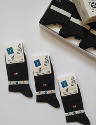 تصویر جوراب مردانه ساق بلند مشکی 