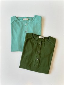 تصویر بلوز کبریتی کش مچ دار پاییزه - آجری 