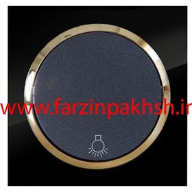 تصویر کلید و پریز دلند مدل آوا پلکسی مشکی زه طلایی Deland switches and sockets Ava Black Gold Plexi