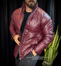 تصویر کاپشن چرم پفکی 