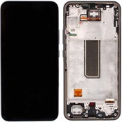 تصویر تاچ ال سی دی استوک روی کاری گوشی سامسونگ A34 فابریک با فریم - مشکی 