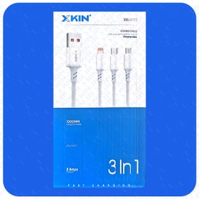 تصویر کابل شارژ USB به لایتنینگ و MICRO و USB-C ایکس کین مدل XK-X177 طول 1.2 متر 