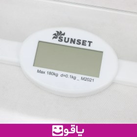 تصویر ترازو دیجیتال شفاف اکسیر سان ست exir sunset تحمل وزن 180 کیلو گرم 