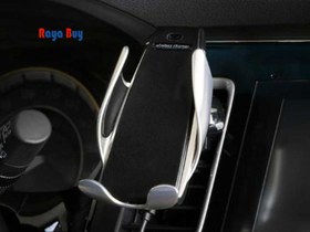 تصویر هولدر هوشمند و شارژر وایرلس سریع توتو Totu 15w Wireless Charging Phone Car Holder 