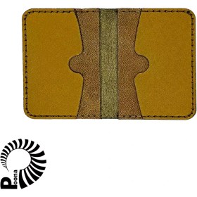 تصویر کیف کارت چرم خردلی 