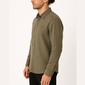 تصویر پیراهن لینن رنگ سبز 