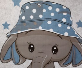 تصویر afrand machine carpet kids, blue hat elephant, code 197 