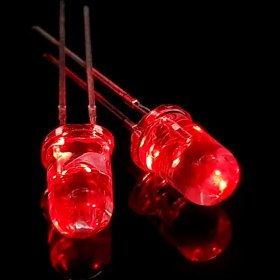 تصویر ال ای دی 5mm مات قرمز پایه کوتاه 