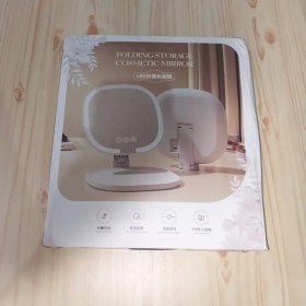 تصویر آینه آرایشی LED تاشو با نور قابل تنظیم و شارژ Type-C – مدل J01 